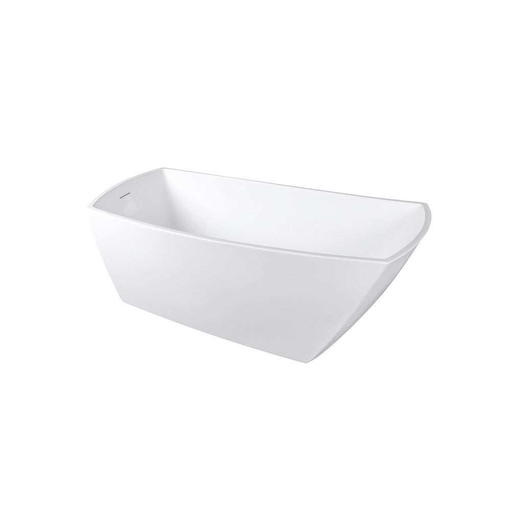67 inch Soaking single slipper rectangular bathtub in glossy white and black. Picture 2