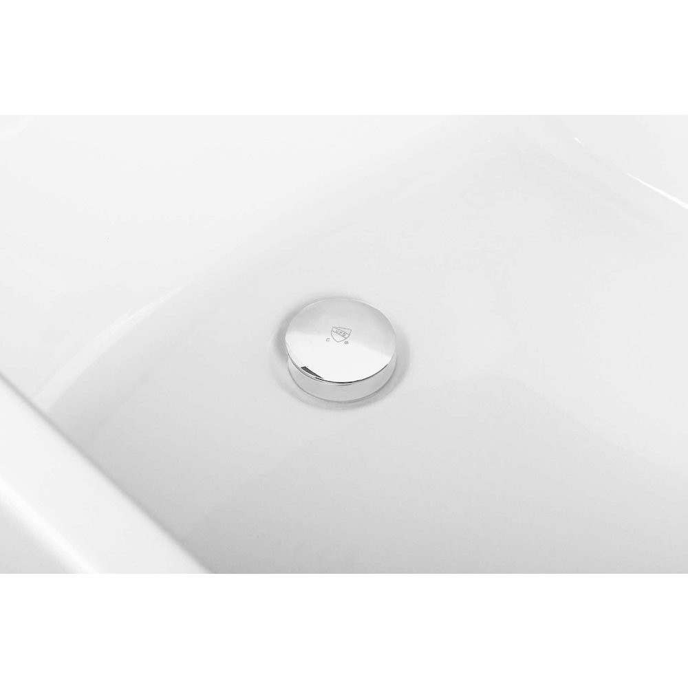 67 inch Soaking single slipper rectangular bathtub in glossy white and chrome. Picture 12