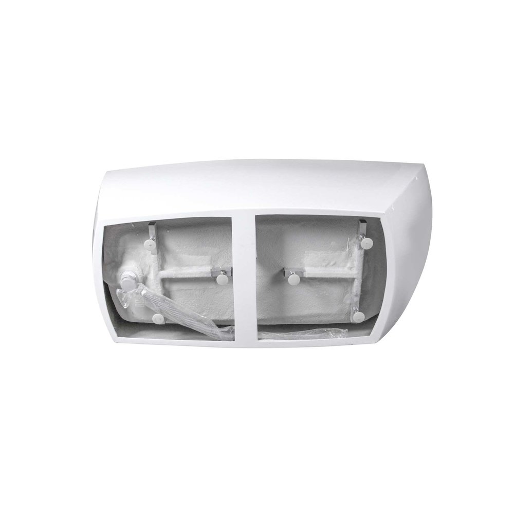 67 inch Soaking single slipper rectangular bathtub in glossy white and chrome. Picture 13
