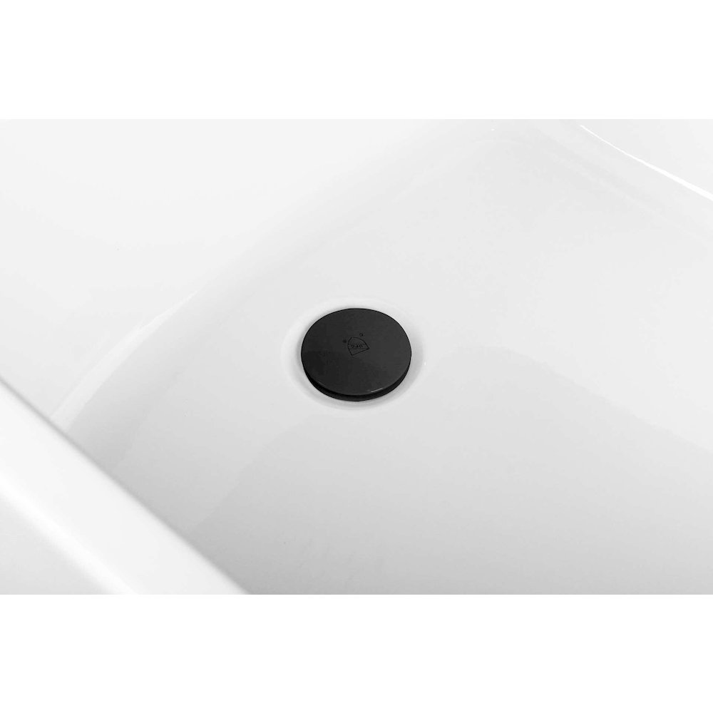 72 inch Soaking single slipper rectangular bathtub in glossy white and black. Picture 11