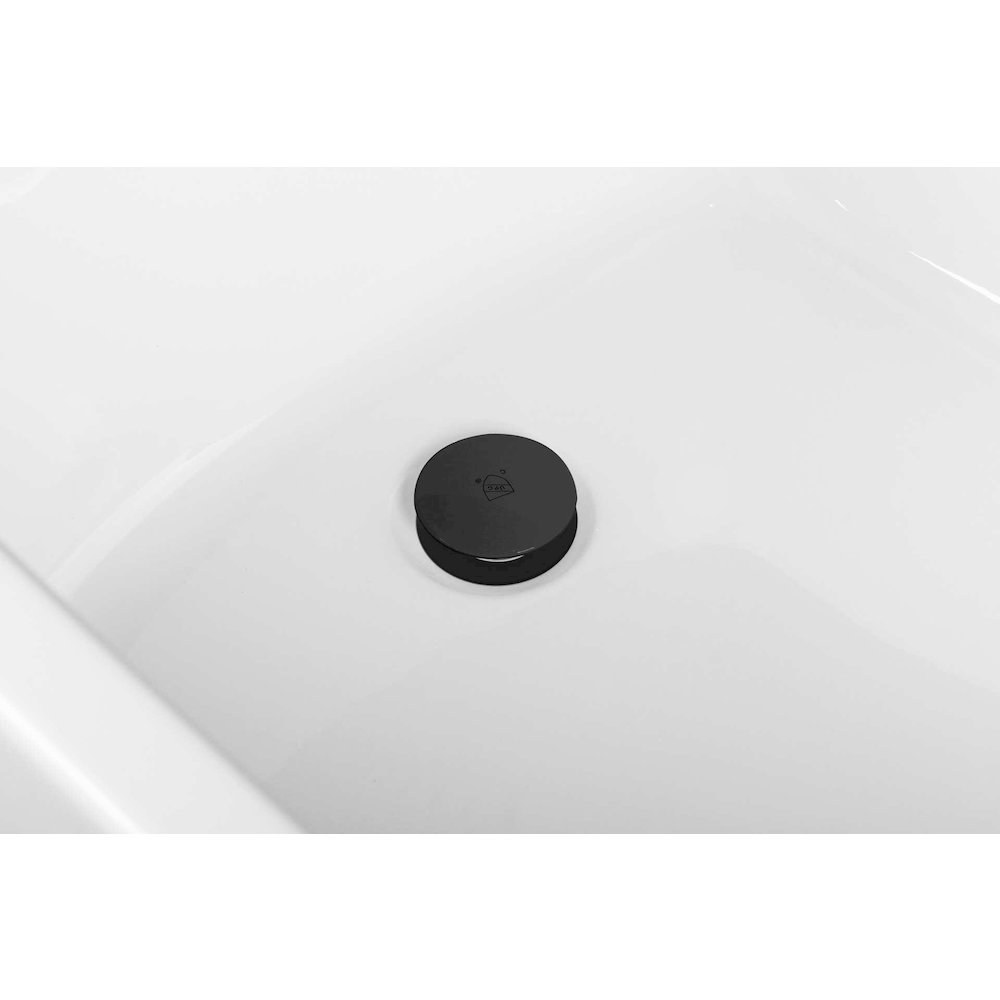 72 inch Soaking single slipper rectangular bathtub in glossy white and black. Picture 12