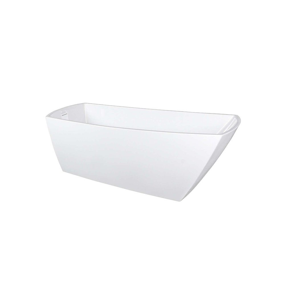 72 inch Soaking single slipper rectangular bathtub in glossy white and black. Picture 1