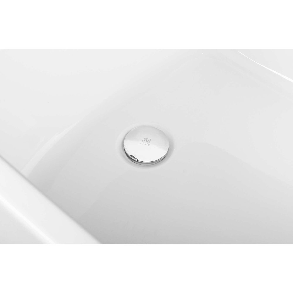 72 inch Soaking single slipper rectangular bathtub in glossy white and chrome. Picture 11