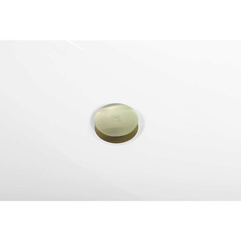 67 inch Soaking rectangular bathtub in glossy white and brushed gold. Picture 12