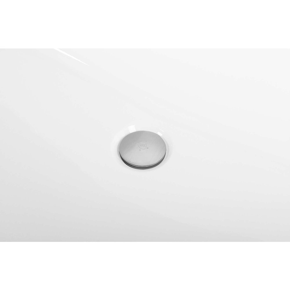 67 inch Soaking rectangular bathtub in glossy white and brushed nickel. Picture 11