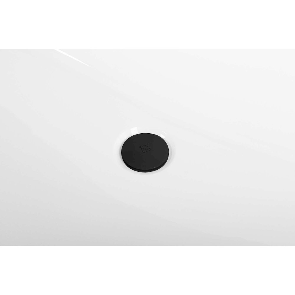 67 inch Soaking rectangular bathtub in glossy white and matte black. Picture 11