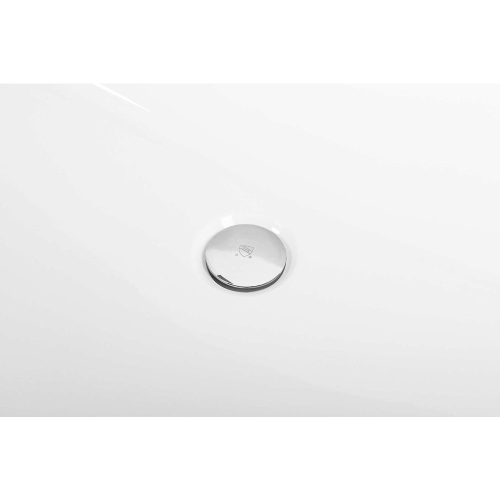 67 inch Soaking rectangular bathtub in glossy white and polished chrome. Picture 11