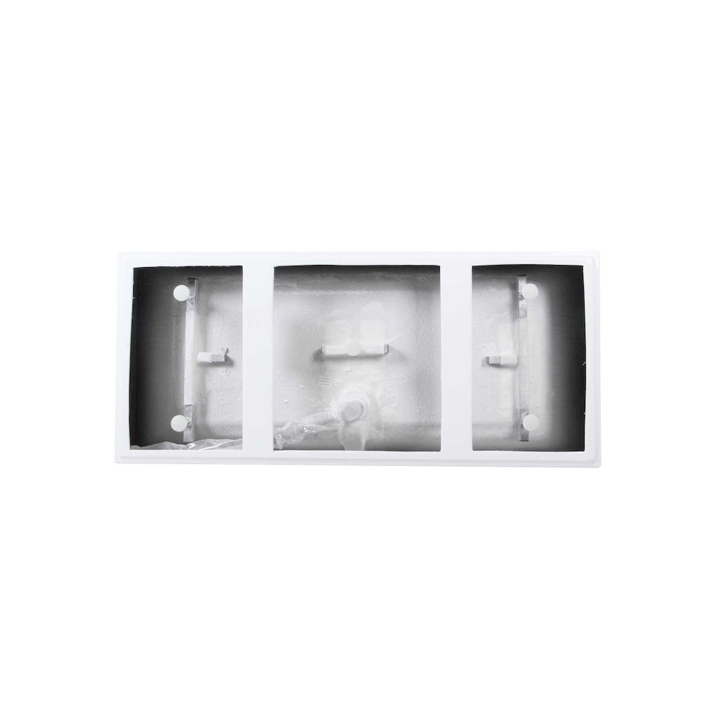 72 inch Soaking rectangular bathtub in glossy white and brushed gold. Picture 13