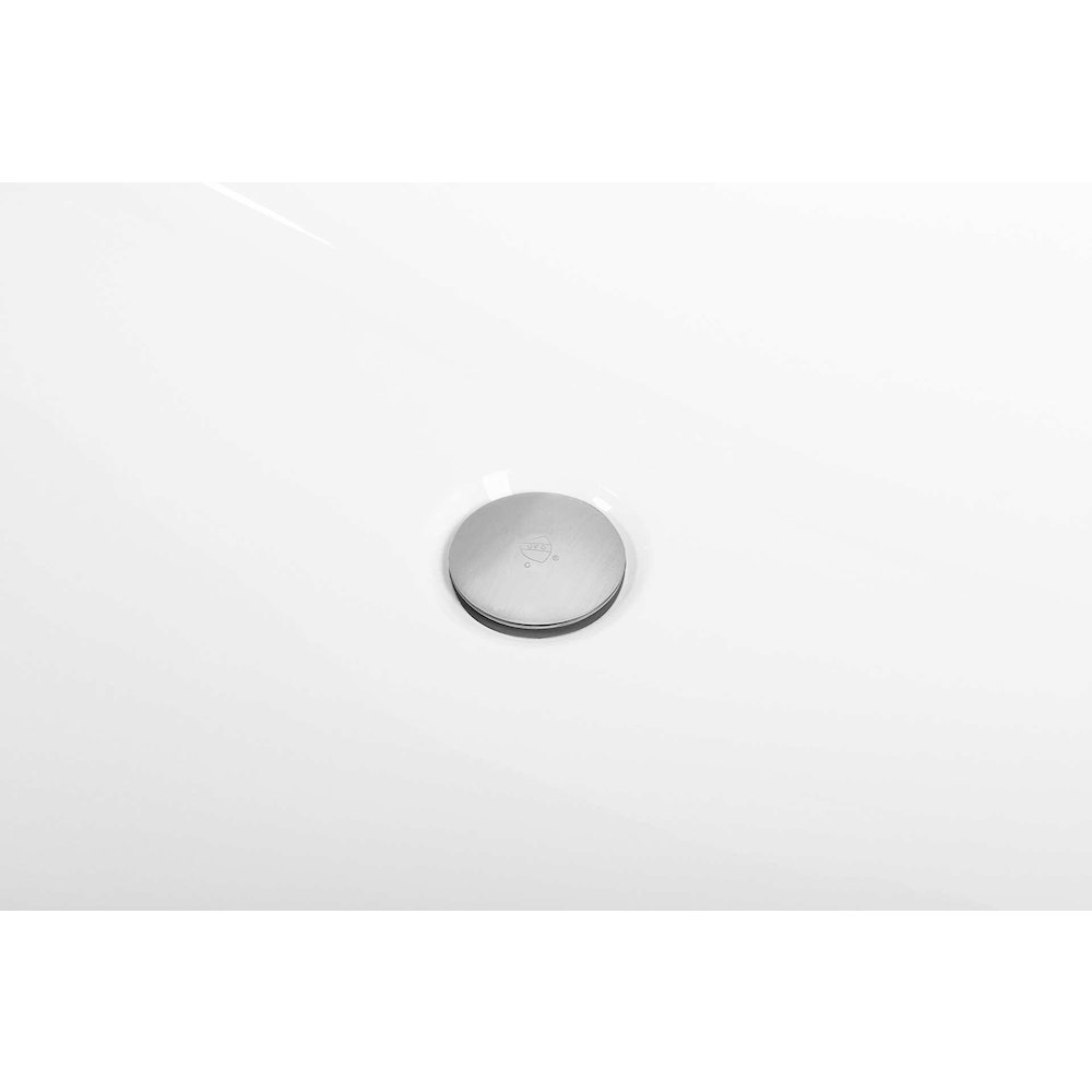72 inch Soaking rectangular bathtub in glossy white and brushed nickel. Picture 11