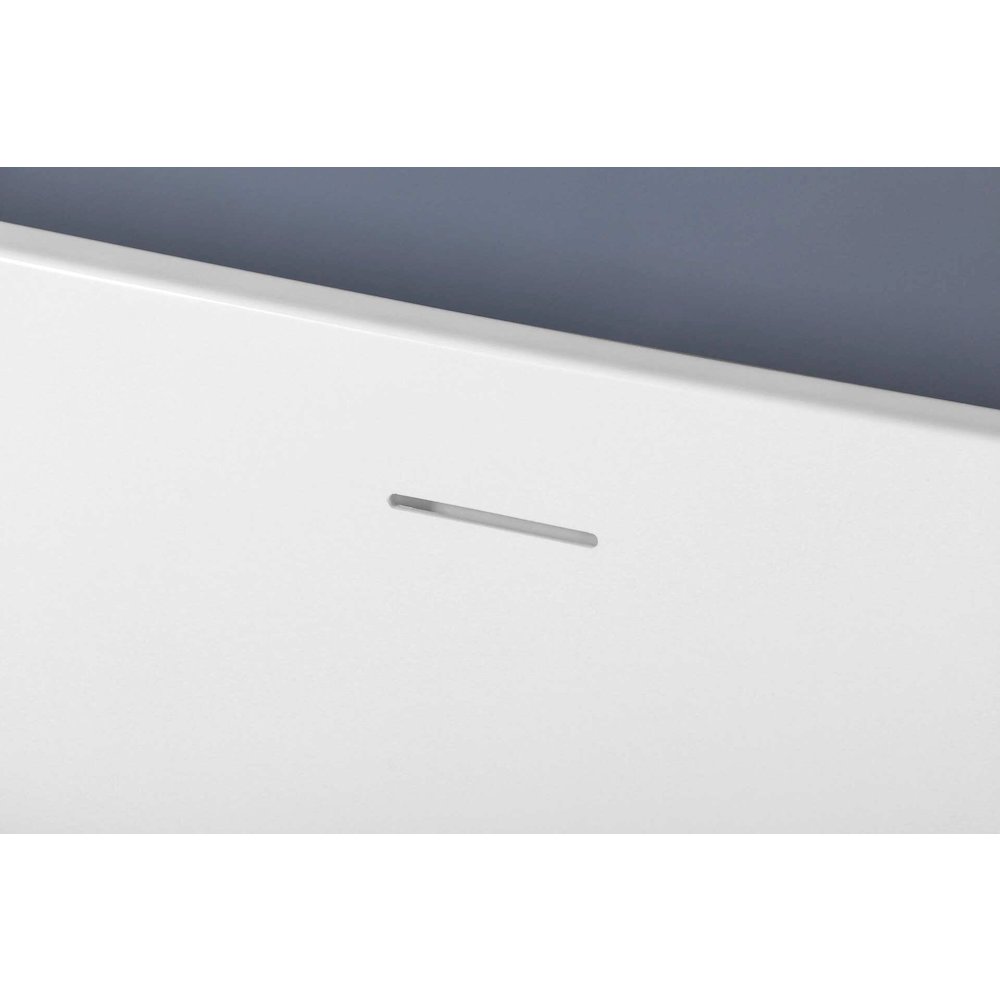 72 inch Soaking rectangular bathtub in glossy white and brushed nickel. Picture 10