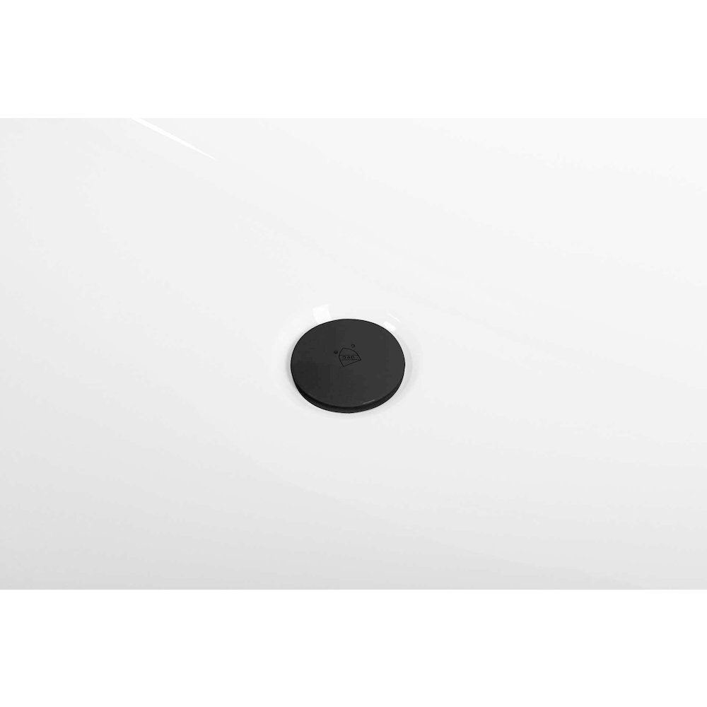 72 inch Soaking rectangular bathtub in glossy white and matte black. Picture 11