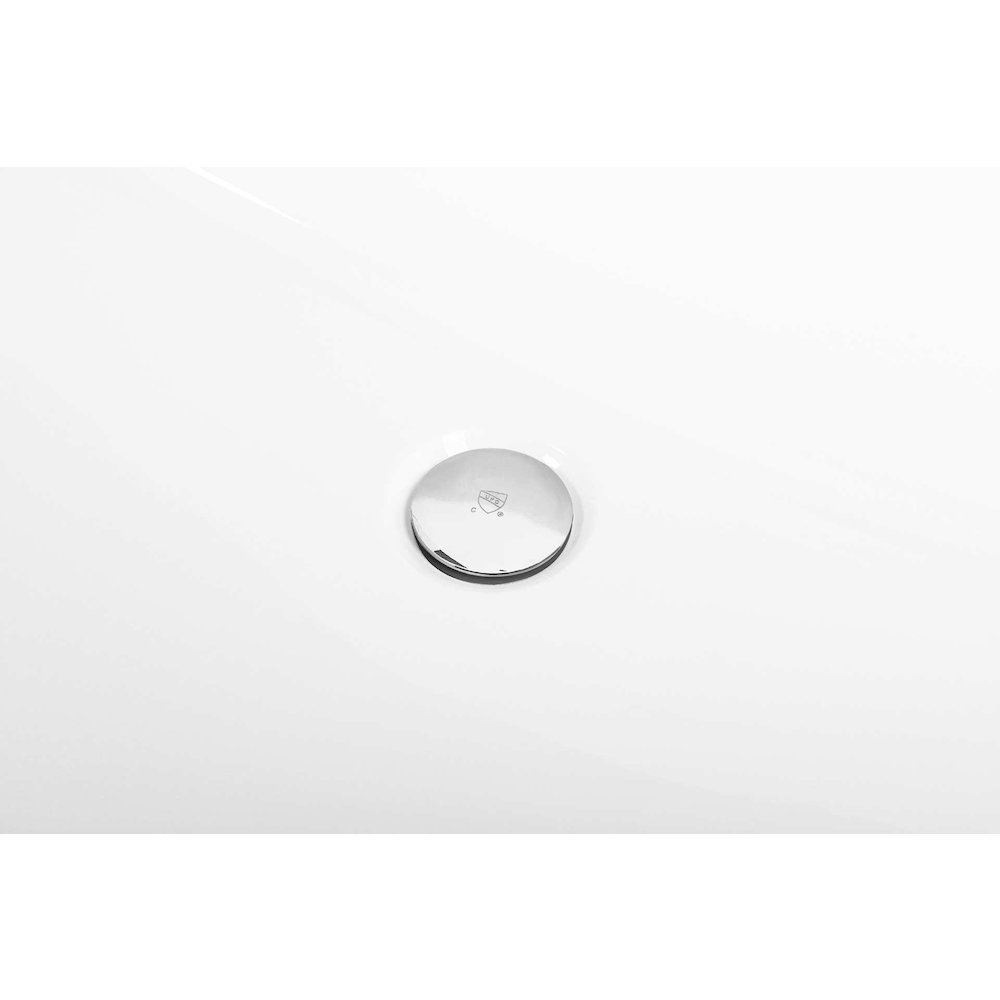 72 inch Soaking rectangular bathtub in glossy white and polished chrome. Picture 11