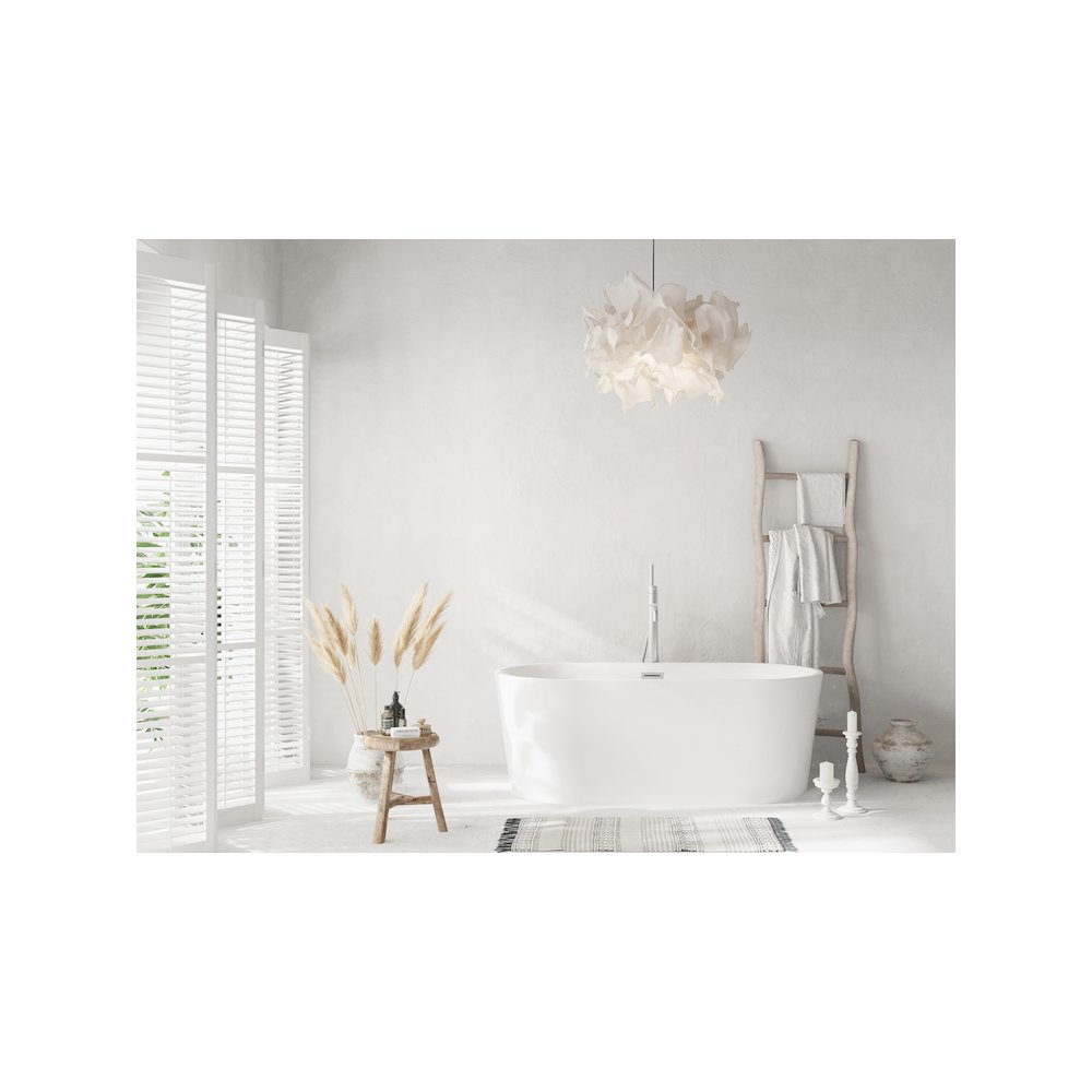 59 inch Bathtub in Glossy White with Brushed Nickel Trim. Picture 2
