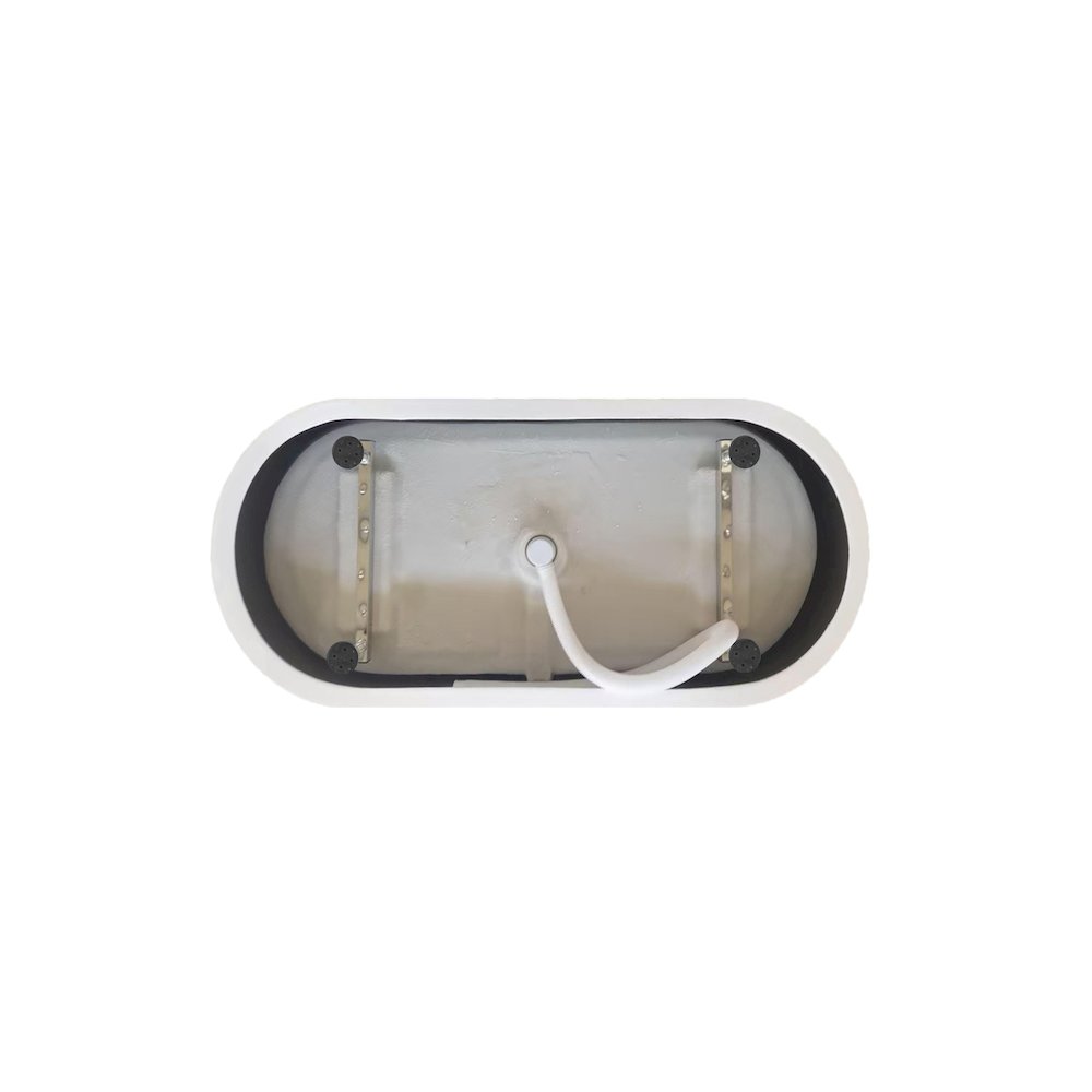 59 inch Bathtub in Glossy White with Matte Black Trim. Picture 7