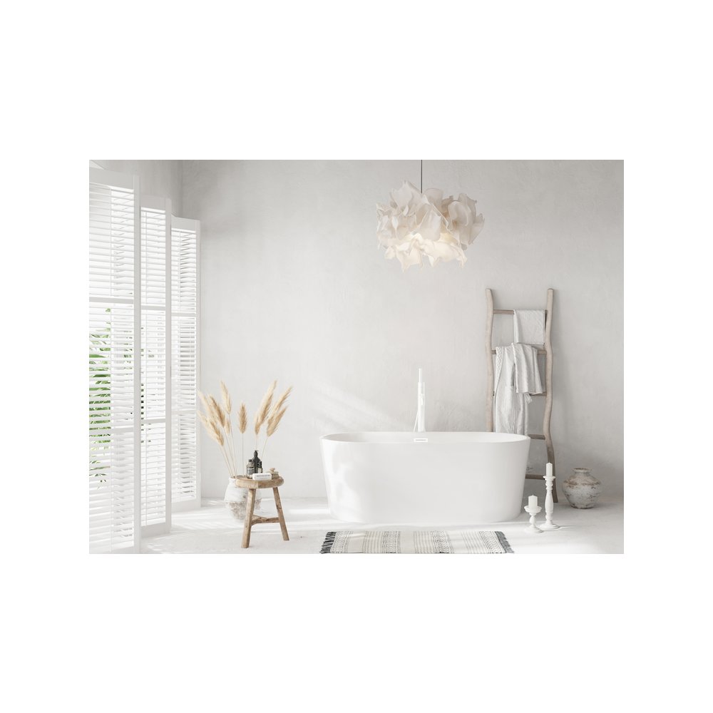 59 inch Bathtub in Glossy White with Chrome Trim. Picture 2