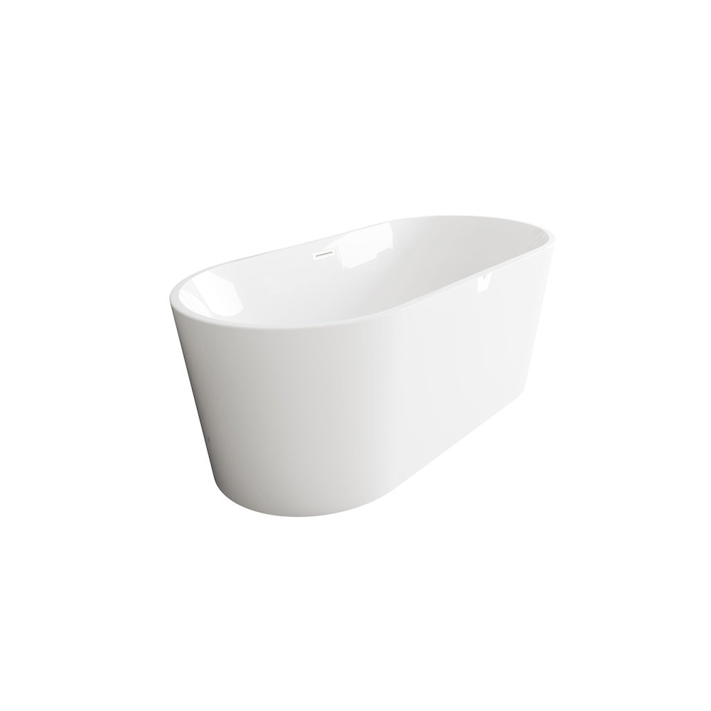 59 inch Bathtub in Glossy White with Polished White Trim. Picture 5