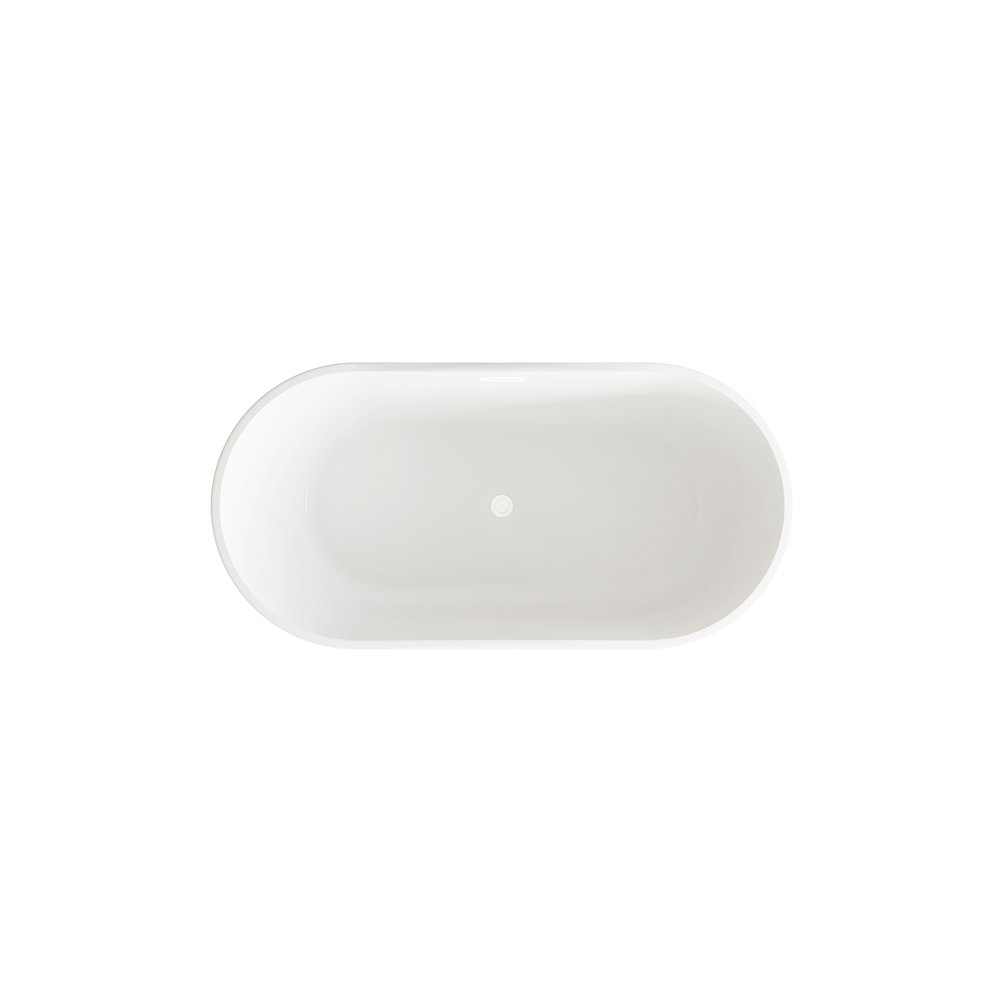 59 inch Bathtub in Glossy White with Polished White Trim. Picture 6