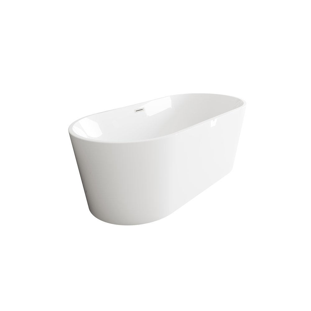 67 inch Bathtub in Glossy White with Brushed Nickel Trim. Picture 5