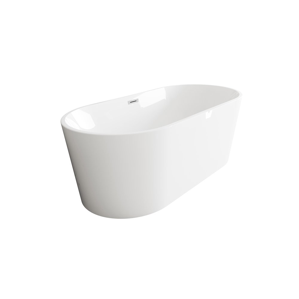 67 inch Bathtub in Glossy White with Chrome Trim. Picture 5