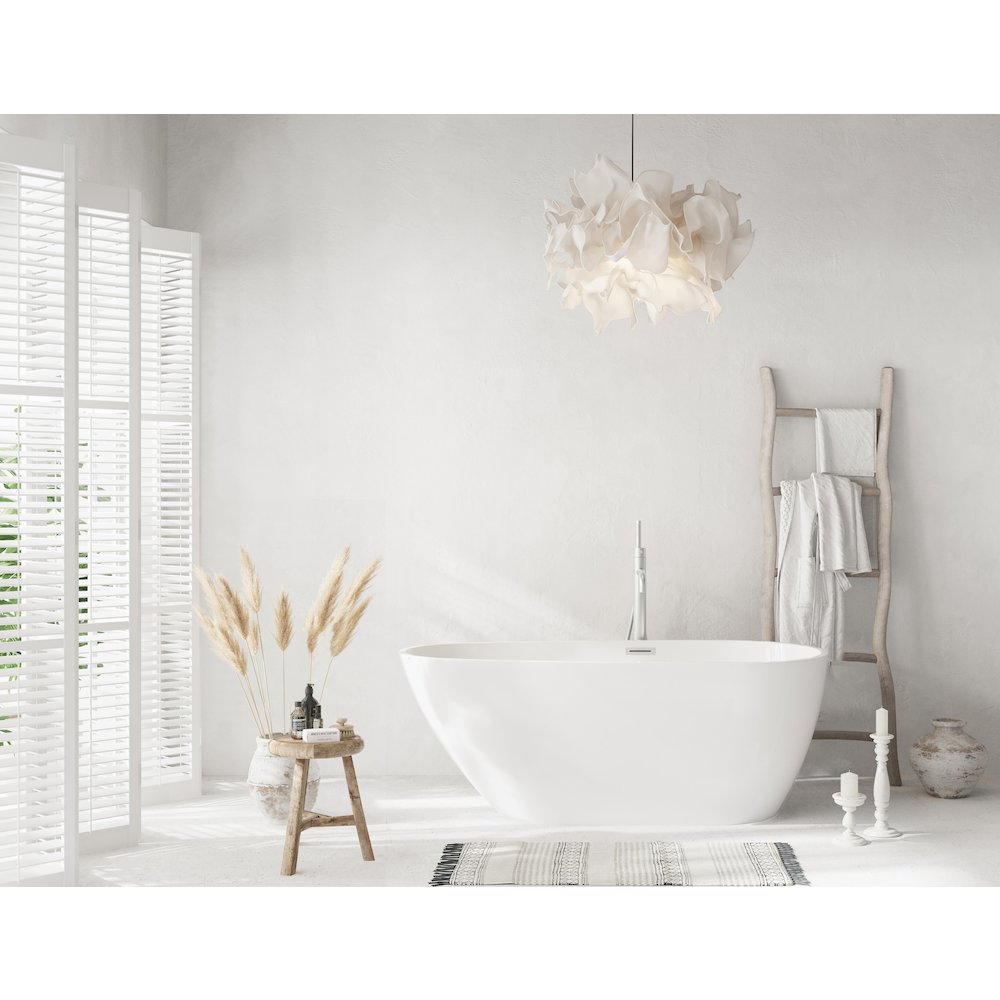 59 inch Bathtub in Glossy White with Brushed Nickel Trim. Picture 2