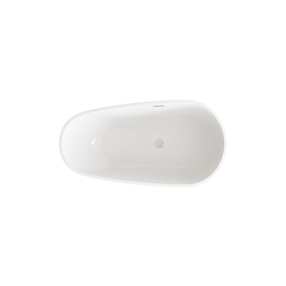 59 inch Bathtub in Glossy White with Brushed Nickel Trim. Picture 5