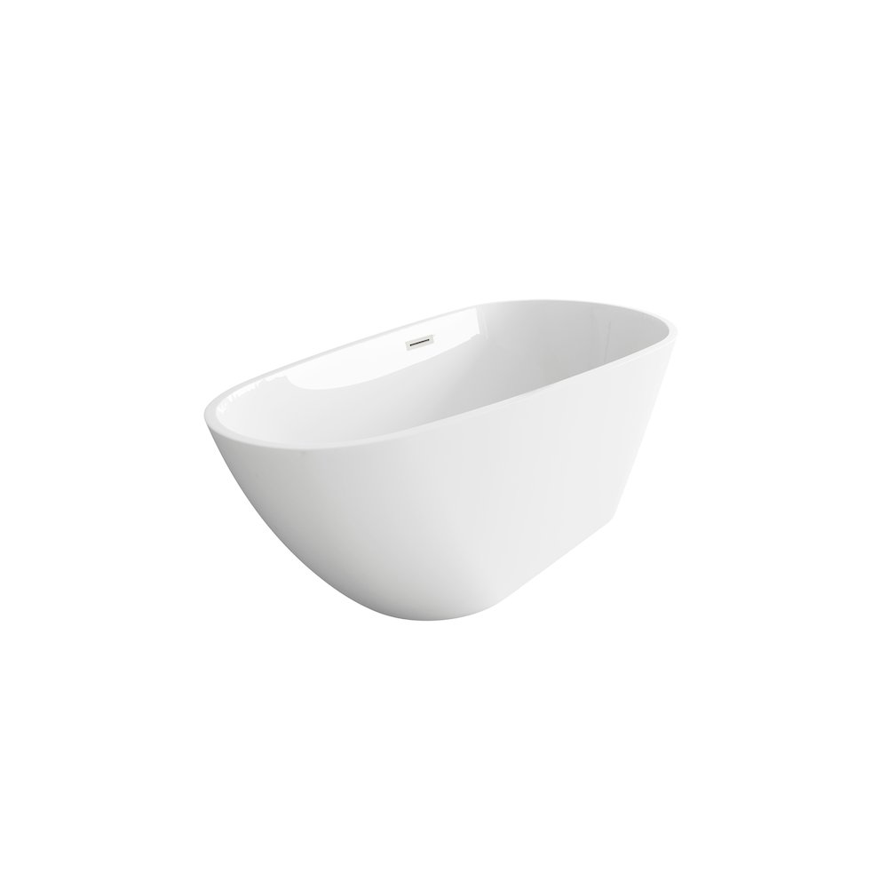 59 inch Bathtub in Glossy White with Brushed Nickel Trim. Picture 6