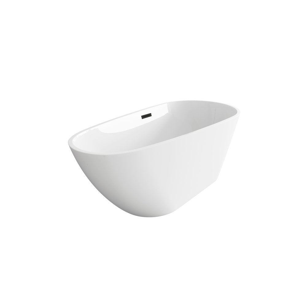59 inch Bathtub in Glossy White with Matte Black Trim. Picture 5