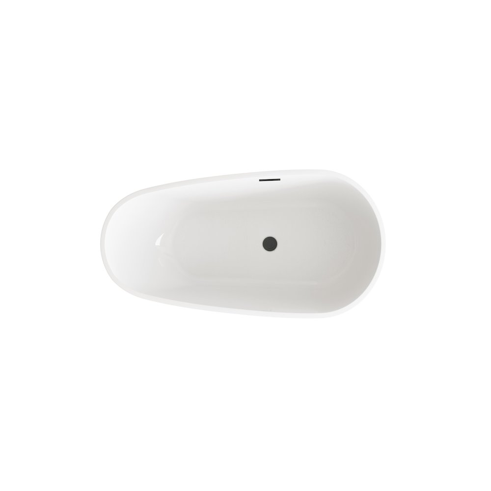 59 inch Bathtub in Glossy White with Matte Black Trim. Picture 6