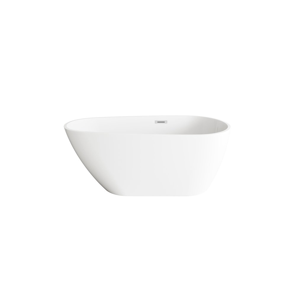 59 inch Bathtub in Glossy White with Chrome Trim. Picture 1
