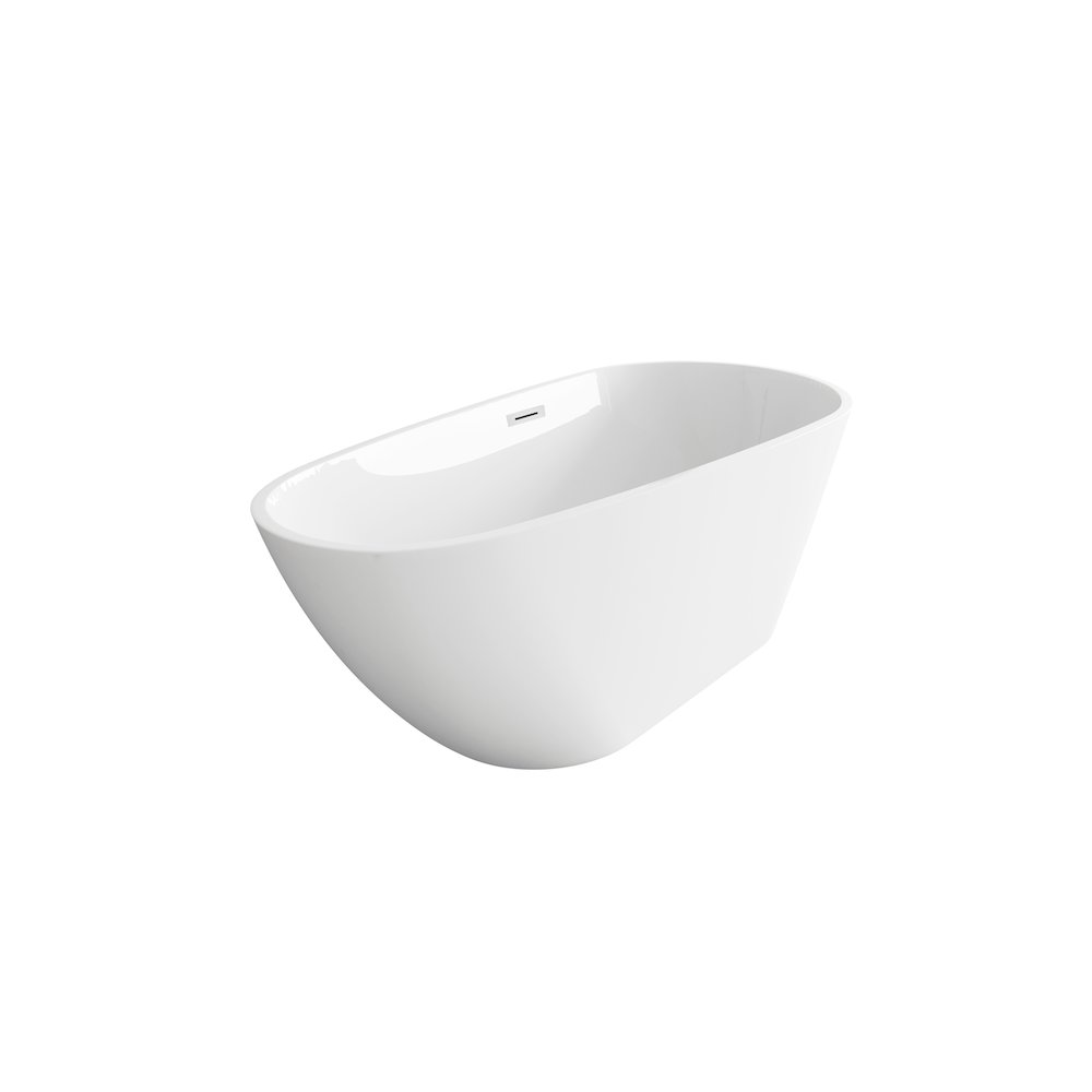 59 inch Bathtub in Glossy White with Chrome Trim. Picture 5