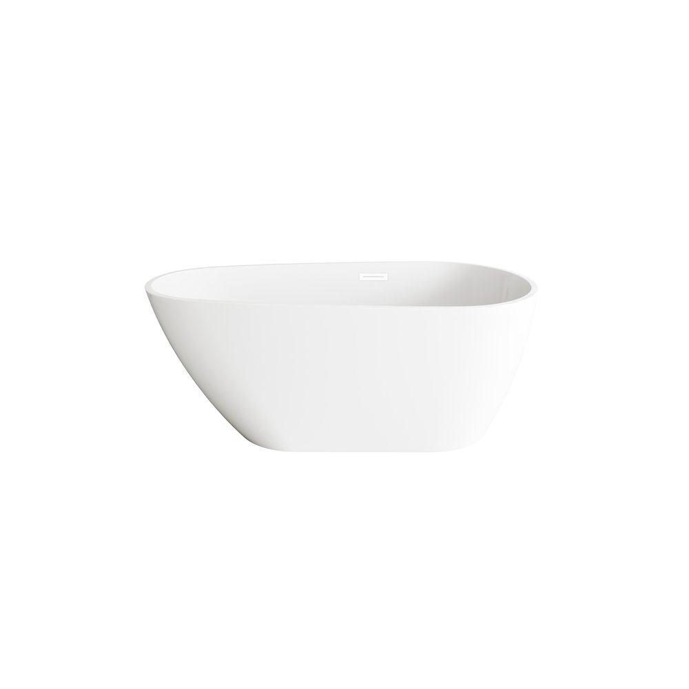 59 inch Bathtub in Glossy White with Polished White Trim. Picture 1
