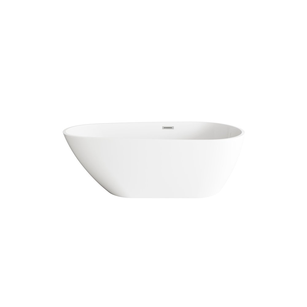 67 inch Bathtub in Glossy White with Brushed Nickel Trim. Picture 1