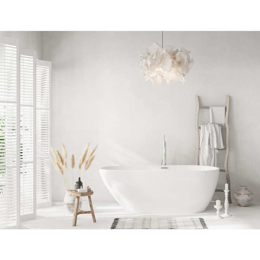 67 inch Bathtub in Glossy White with Brushed Nickel Trim. Picture 2