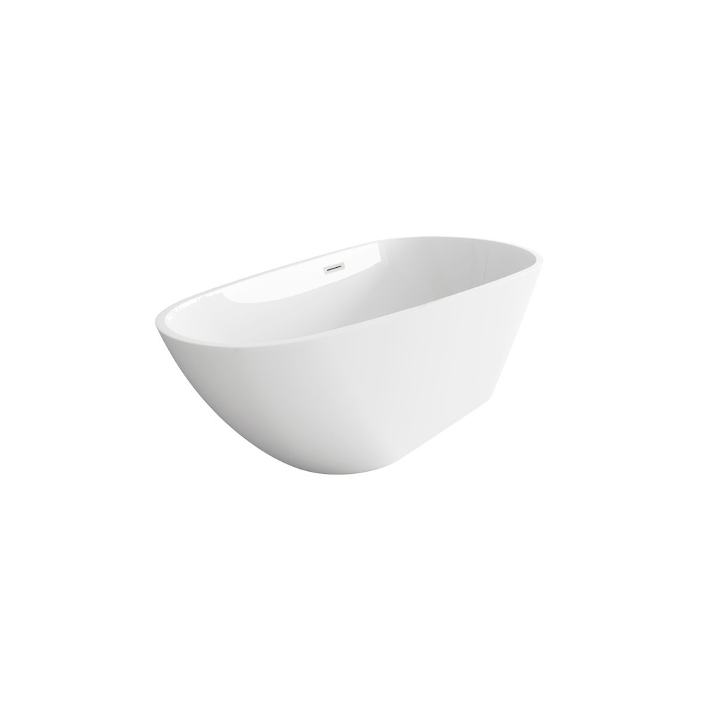 67 inch Bathtub in Glossy White with Brushed Nickel Trim. Picture 5