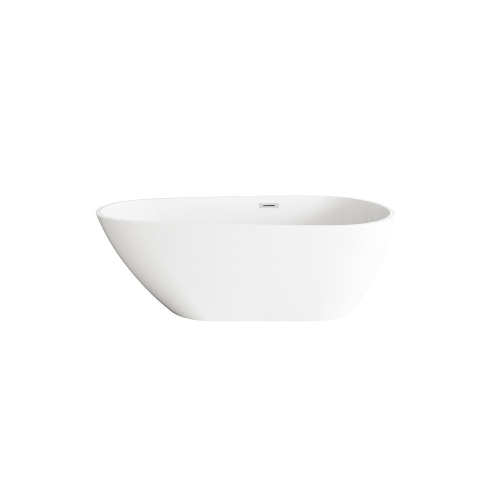 67 inch Bathtub in Glossy White with Chrome Trim. Picture 1