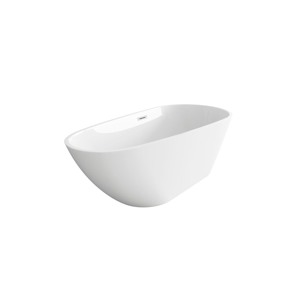 67 inch Bathtub in Glossy White with Chrome Trim. Picture 5