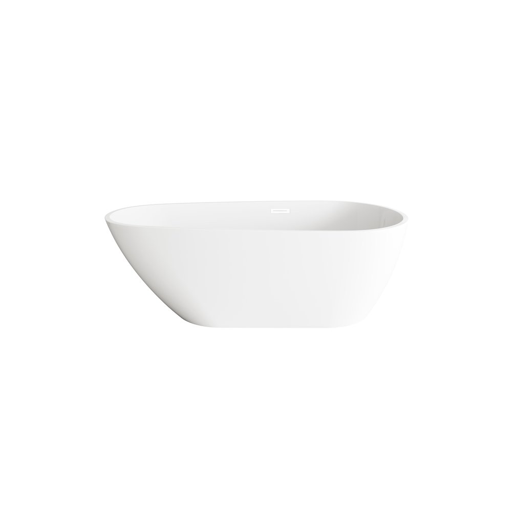 67 inch Bathtub in Glossy White with Polished White Trim. Picture 1