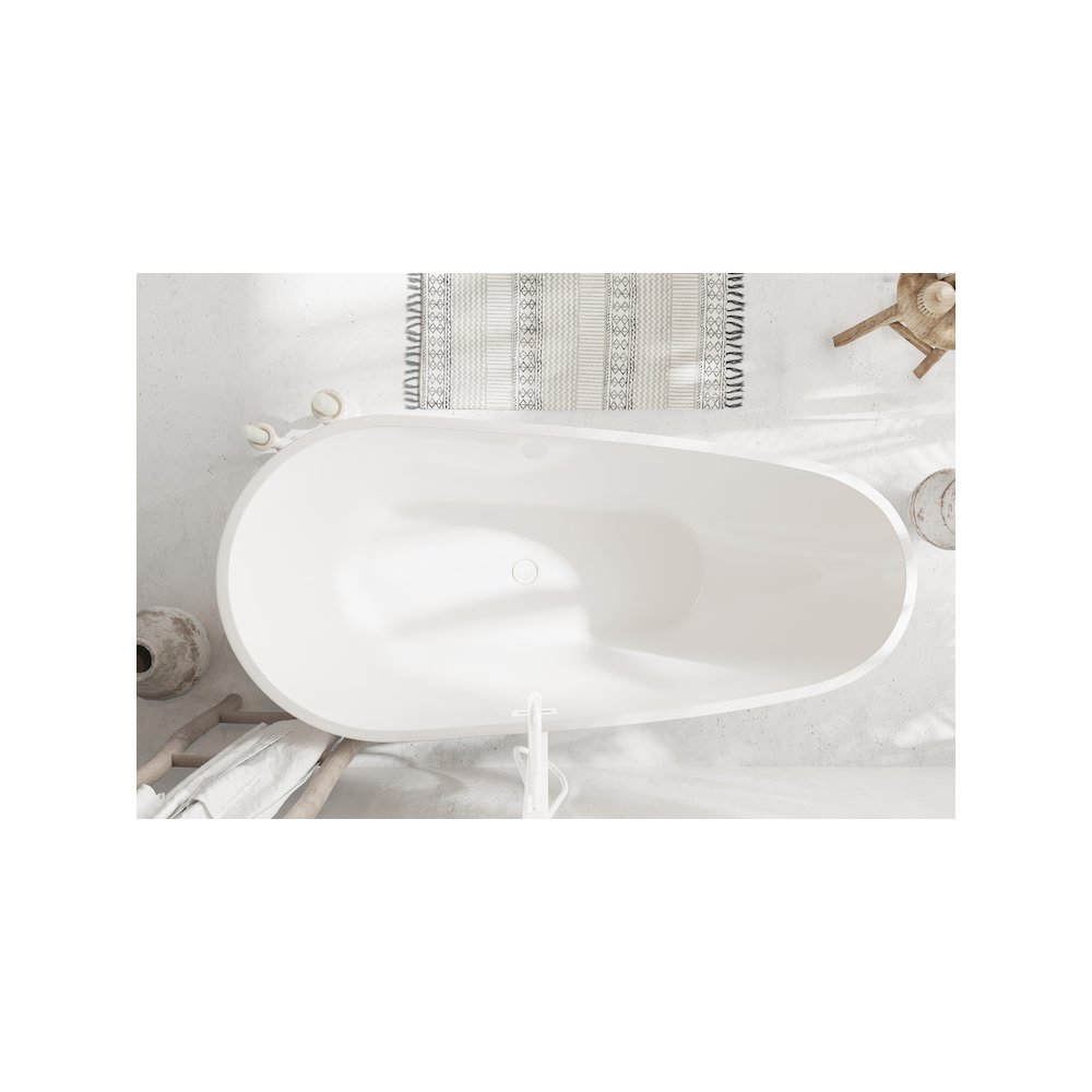 67 inch Bathtub in Glossy White with Polished White Trim. Picture 4