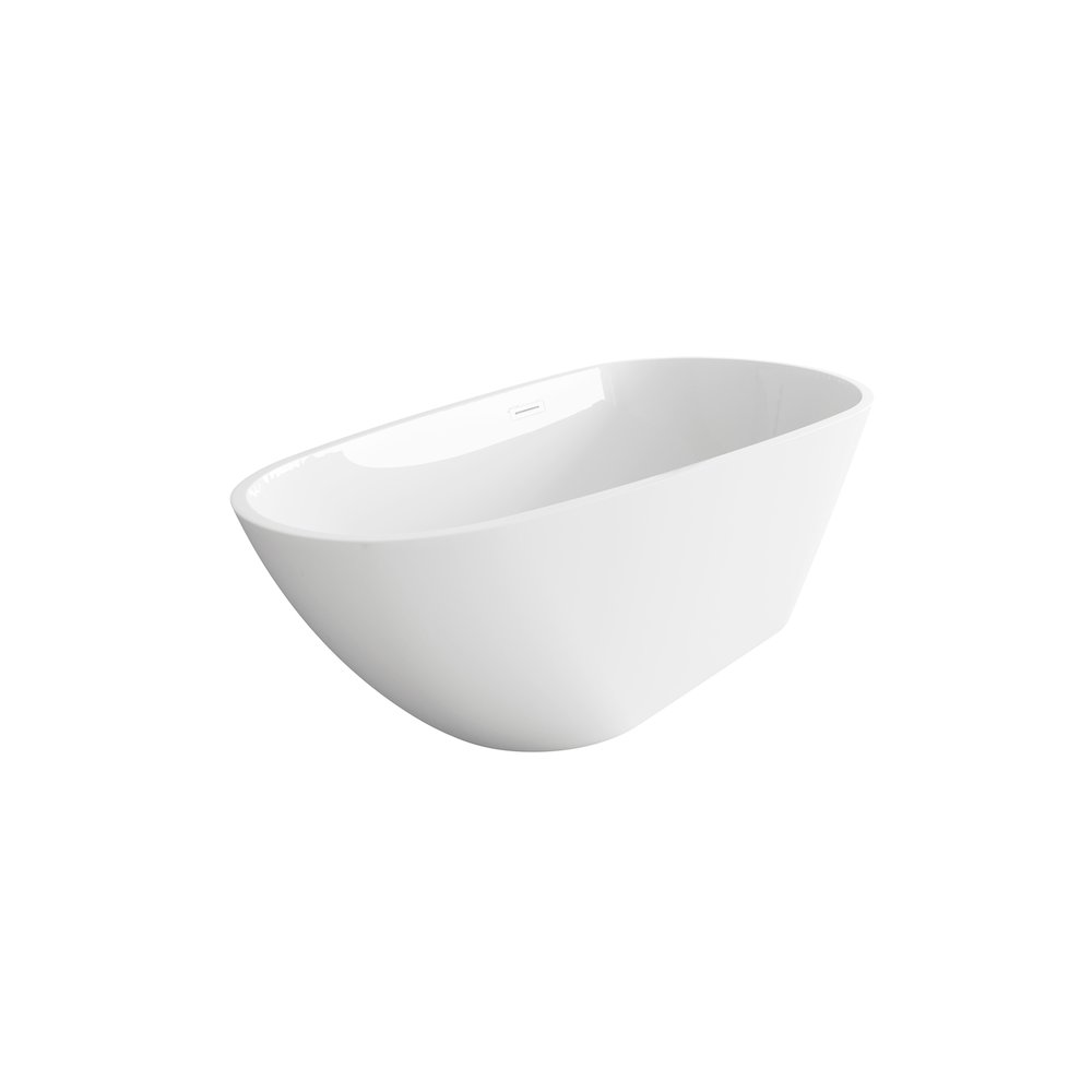 67 inch Bathtub in Glossy White with Polished White Trim. Picture 5