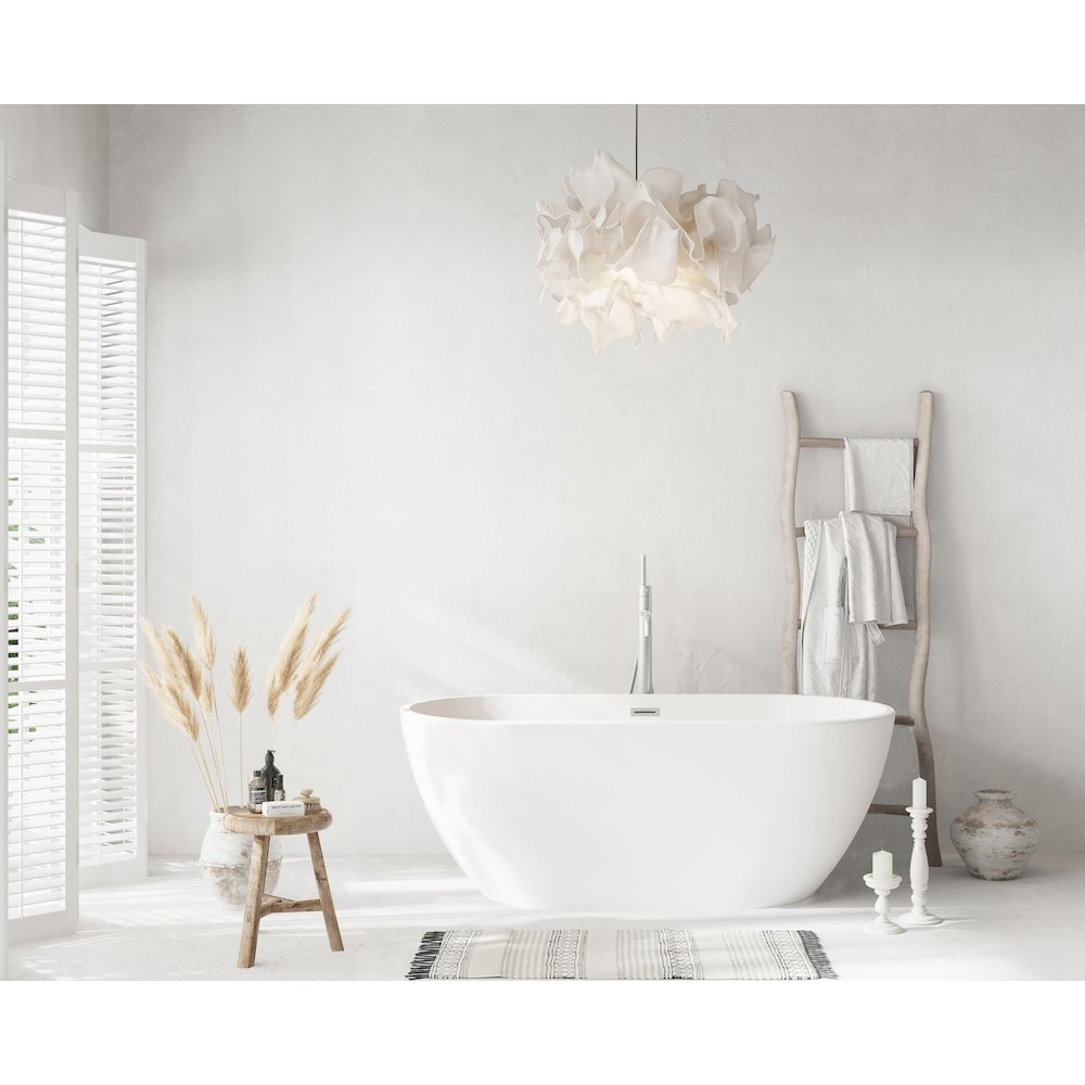 59 inch Bathtub in Glossy White with Brushed Nickel Trim. Picture 2
