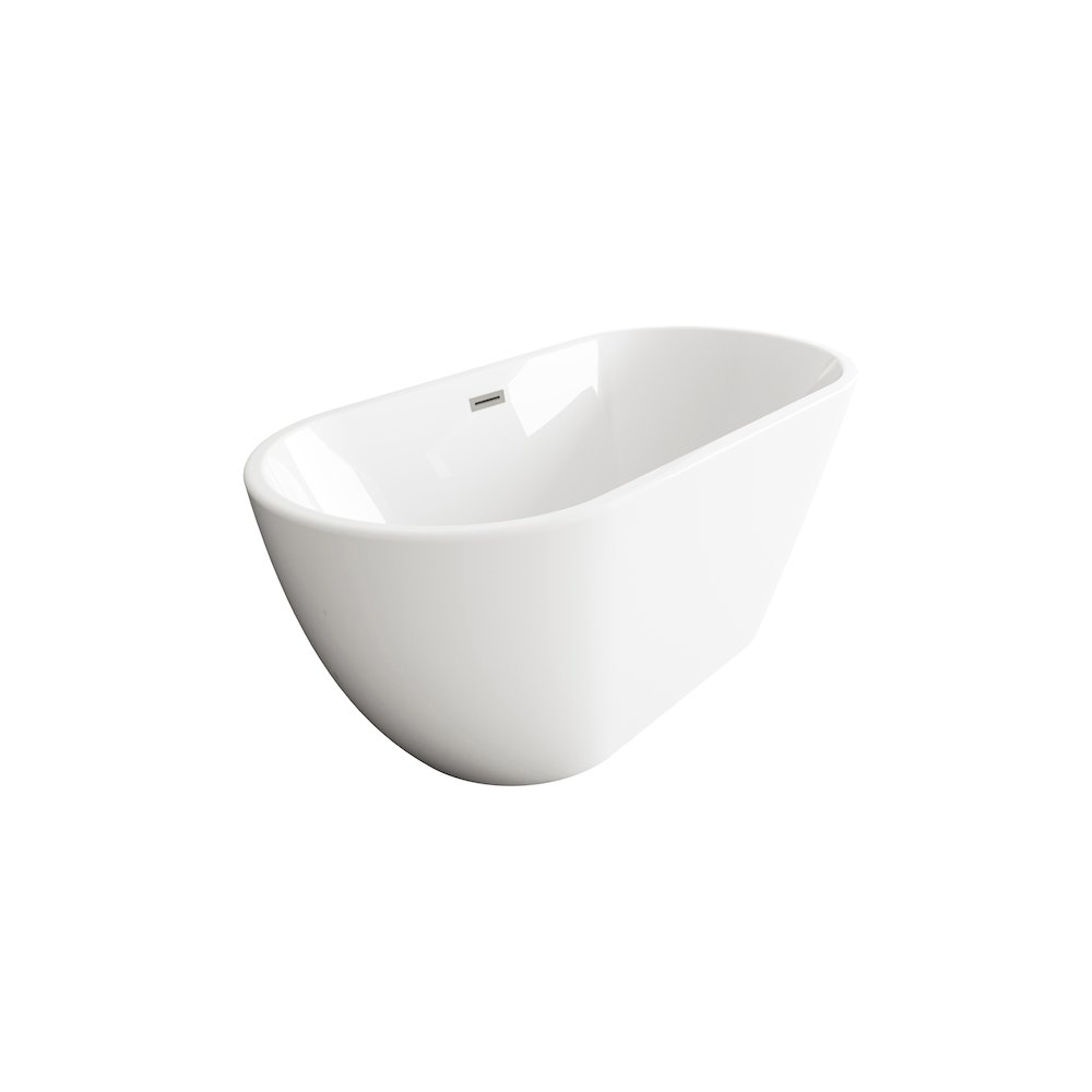 59 inch Bathtub in Glossy White with Brushed Nickel Trim. Picture 5