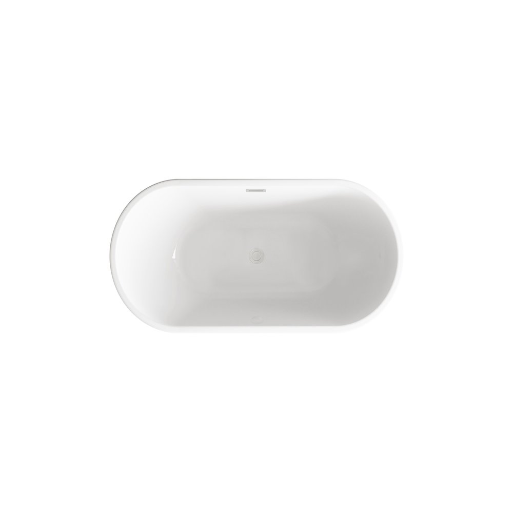 59 inch Bathtub in Glossy White with Brushed Nickel Trim. Picture 6