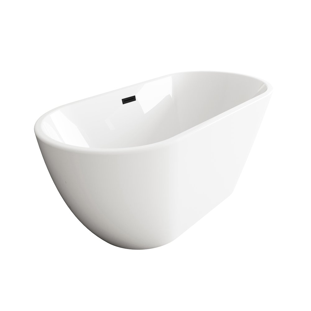 59 inch Bathtub in Glossy White with Matte Black Trim. Picture 5