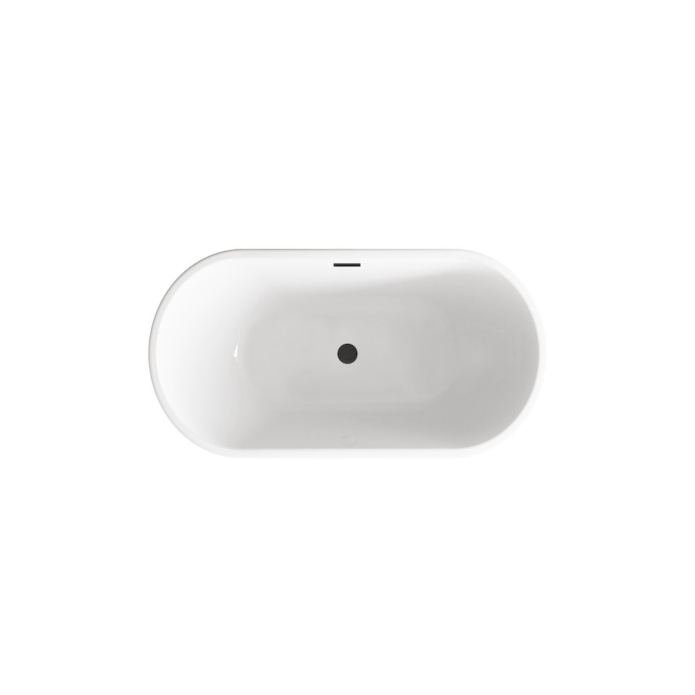 59 inch Bathtub in Glossy White with Matte Black Trim. Picture 6