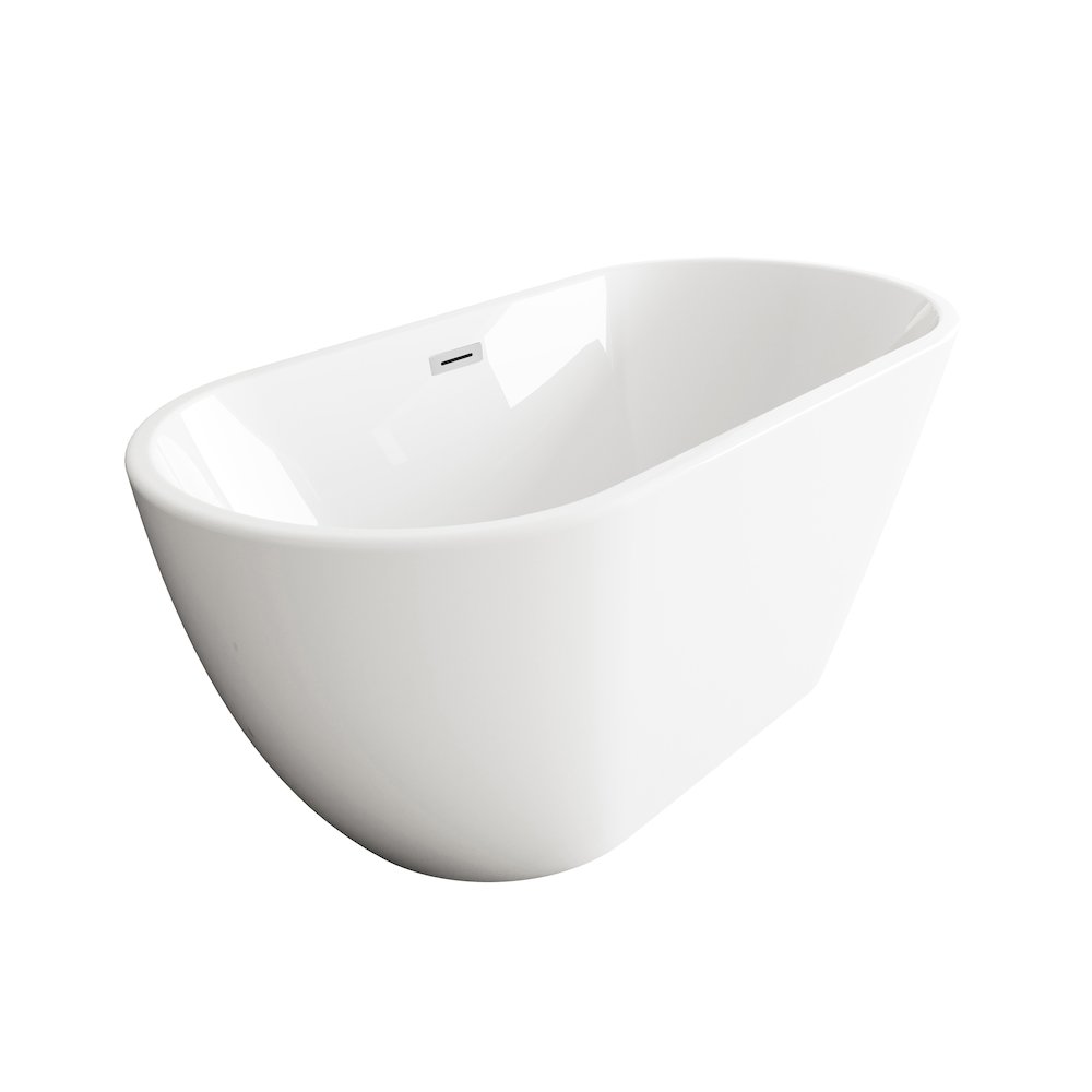 59 inch Bathtub in Glossy White with Chrome Trim. Picture 5