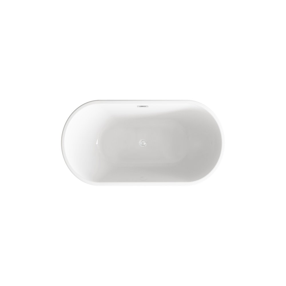 59 inch Bathtub in Glossy White with Chrome Trim. Picture 6