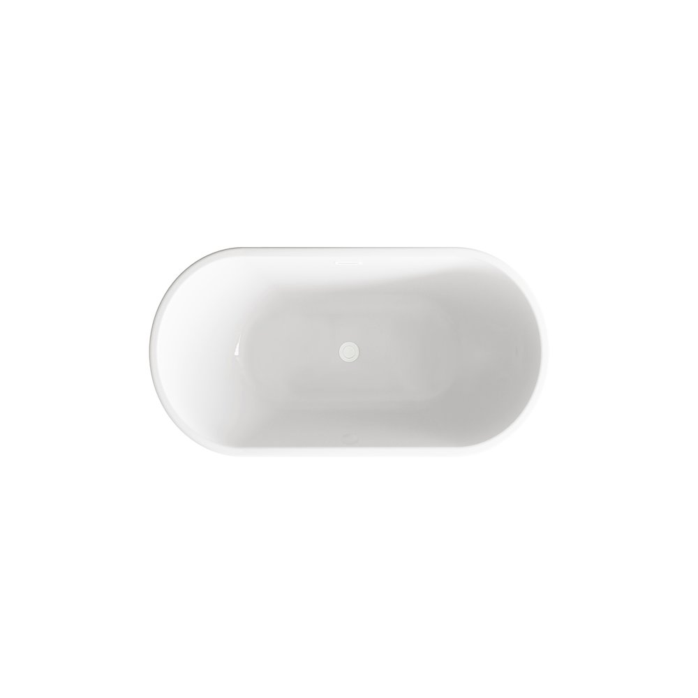 59 inch Bathtub in Glossy White with Polished White Trim. Picture 6