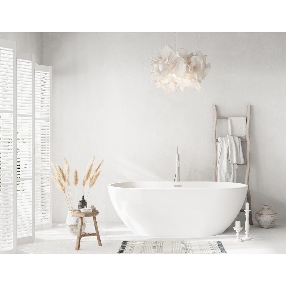 67 inch Bathtub in Glossy White with Brushed Nickel Trim. Picture 2