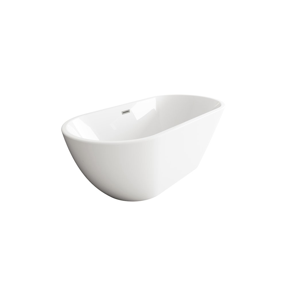 67 inch Bathtub in Glossy White with Brushed Nickel Trim. Picture 5