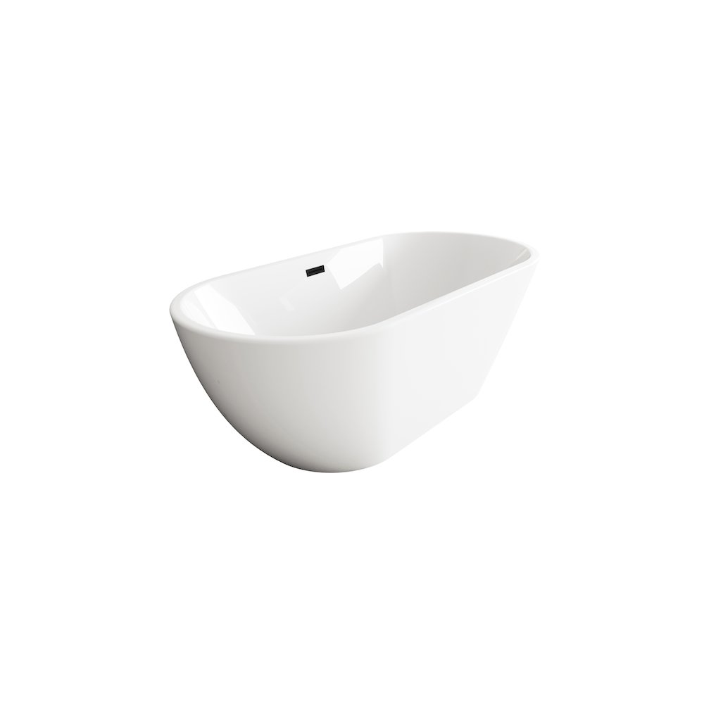 67 inch Bathtub in Glossy White with Matte Black Trim. Picture 5